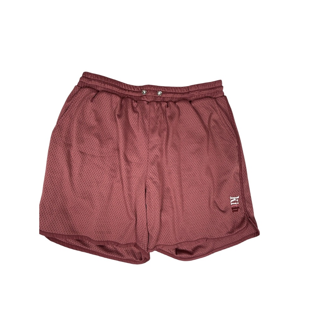 Kith Shorts Mens XL Burgundy Mesh‎ Athletic Relaxed Fit Drawstring Logo
